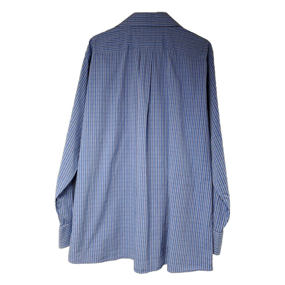 Michael Kors Mens Button Up Long Sleeve Shirt Blue Black Striped 17 XL 34/35 - Picture 6 of 10